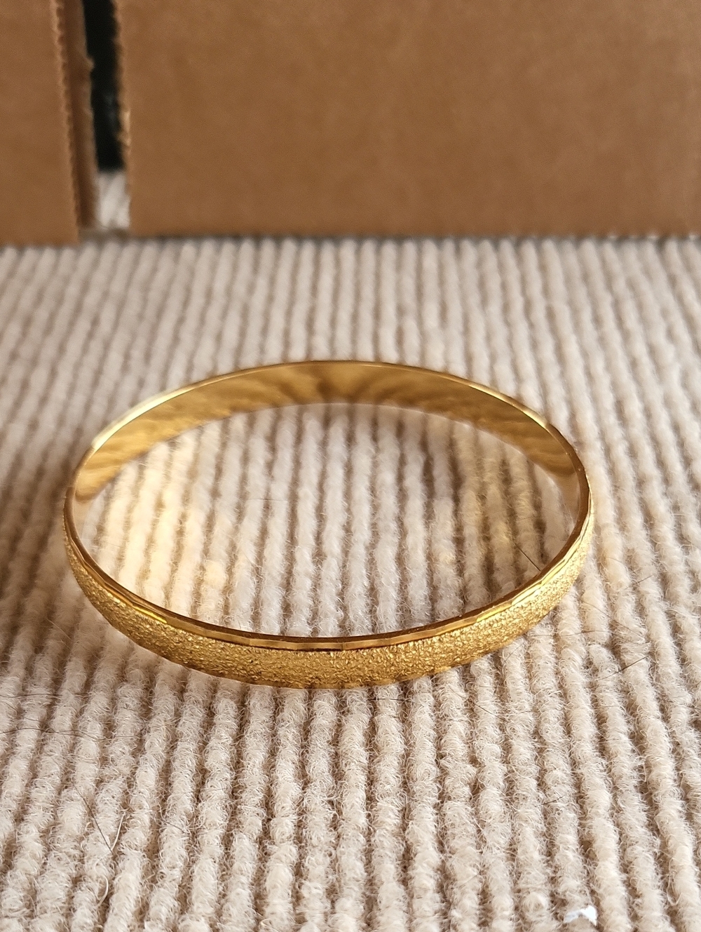 Monet Gold Textured Slim Bangle Bracelet - Picture 4 of 5
